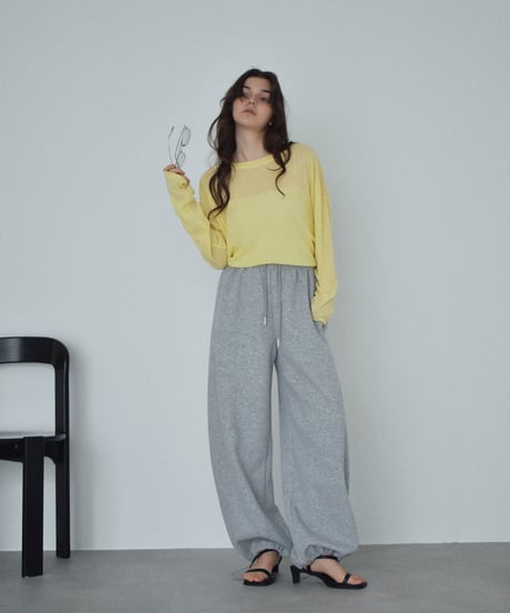 ホワイトのみ 6月中旬入荷分　予約販売　nh-tops-02599　ルーズ シアー カットソー　ホワイト　ブルー　イエロー　ブラック