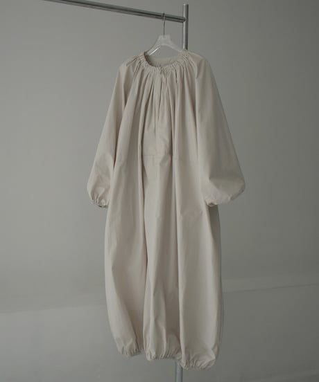 onepiece-12011　ジップギャザー バルーン ワンピース　グレージュ