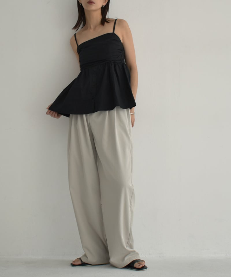 bottoms-02240 リラックス ワイド パンツ ライトグレージュ bottoms-02240 リラックス ワイド パンツ ライトグレージュ