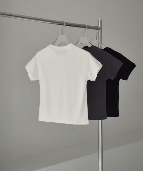 nh-tops-02489　ラグランスリーブ　Tシャツ　チャコール　ブラック