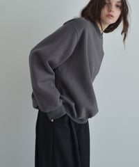tops-02587　クルーネック プルオーバー　オートミール　ベージュ　チャコール