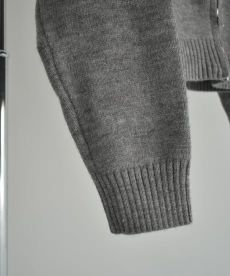 knit-02269　ジップ ニット カーディガン　グレー　ブラック