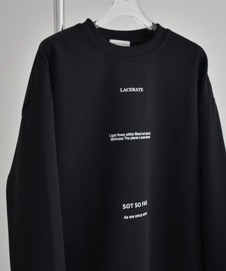 【UNISEX】 tops-02590　"SOT SO FAR"  ロゴ プルオーバー　グレー　ブラック