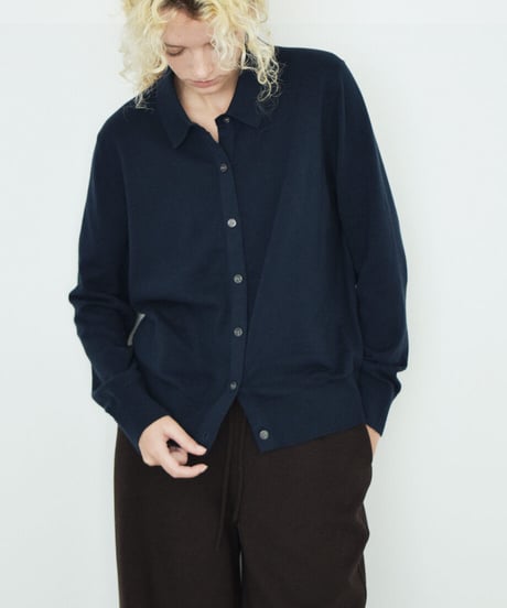 nh-knit-02398　コットン シャツニット　ネイビー　グレー