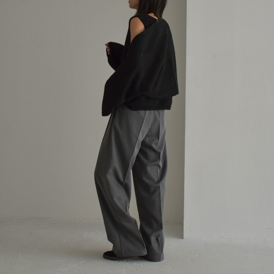 knit-02245 ボリュームスリーブ ショートボレロ ニットベストセット 