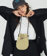 mb-bag2-02673　撥水 パラコード ミニ ポシェット　エクリュ　ベージュ　ブルー　ブラック