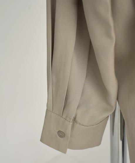 tops-12012　スキッパーシャツ 《セットアップ可能》　モカベージュ　ブラック