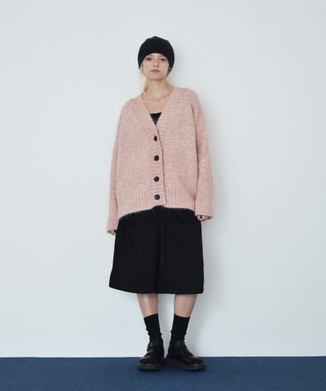 knit-02397　オーバー ニット カーディガン　ピンク　ブラウン　ブルー　グレー