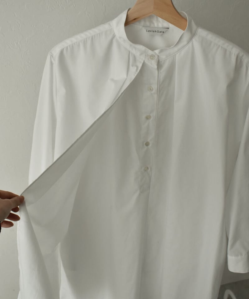 onepiece-04039 日本製 タックレイヤー シャツワンピース ホワイト | L  