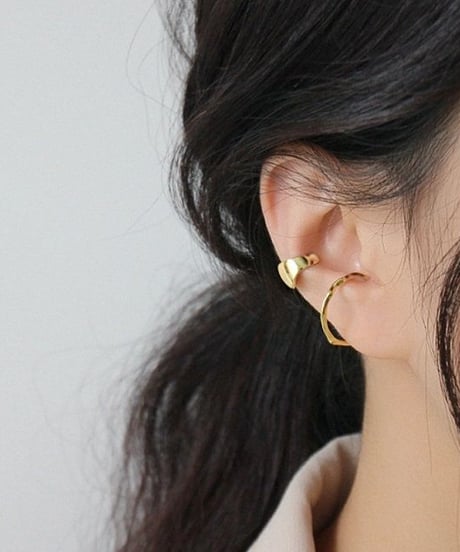 mb-earcuff-02005　SV925　イヤーカフ　大小同色2個セット　シルバー925　シルバー　ゴールド