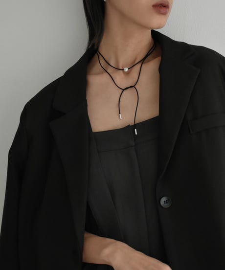 mb-necklace2-02073　メタルトップ コード チョーカーネックレス   SV925