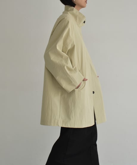 coat-02057　スタンドカラーミディコート　オフホワイト　ベージュ