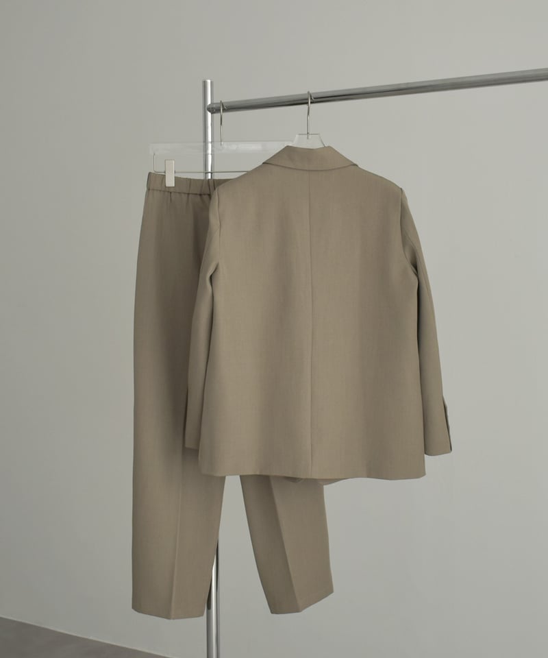 setup-02008 テーラードジャケット セットアップ カーキベージュ | L