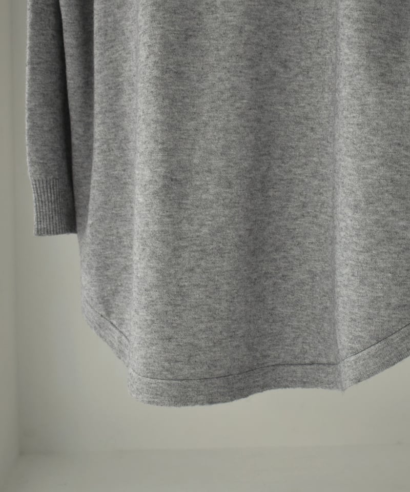 knit-02357 ハイゲージ シャツ ニット トップス オートミール グレー