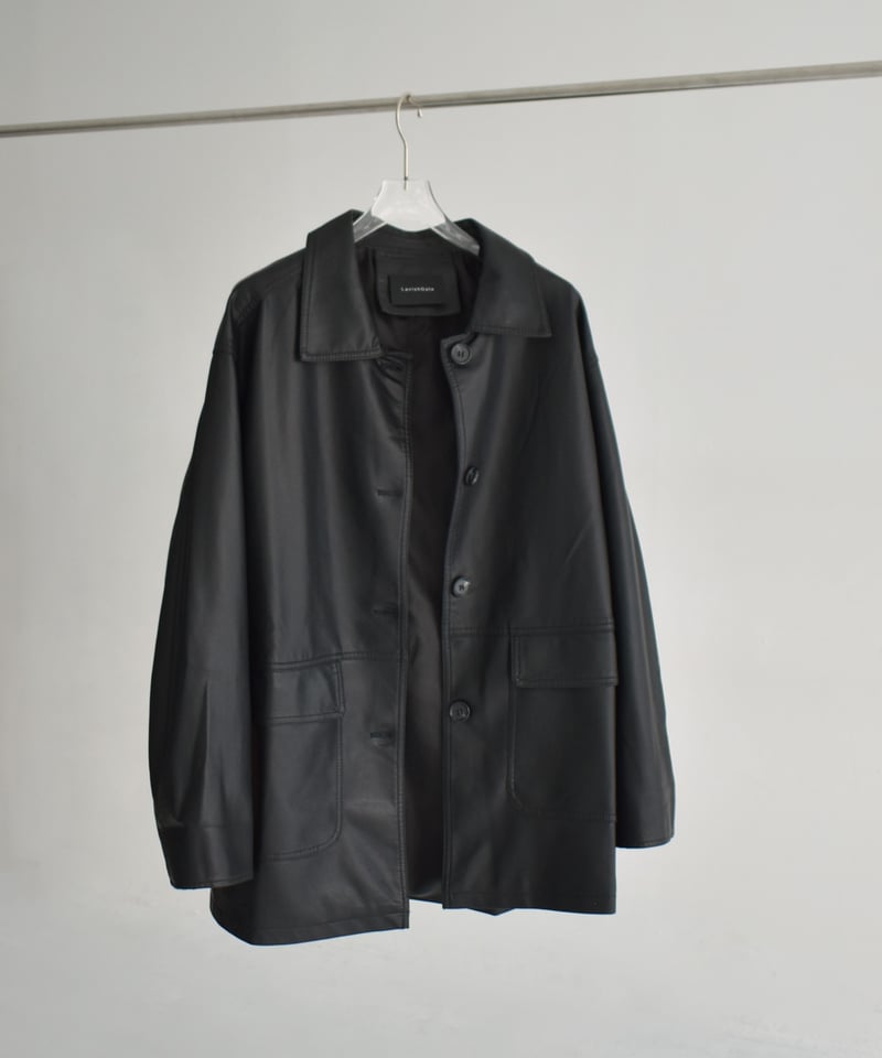 jacket-02026 フェイクレザー カーコート ブラウン ブラック | L a v i