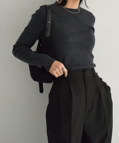 knit-02304　バックオープン フィット ニット　ダークグレー　ブラウン　ブラック