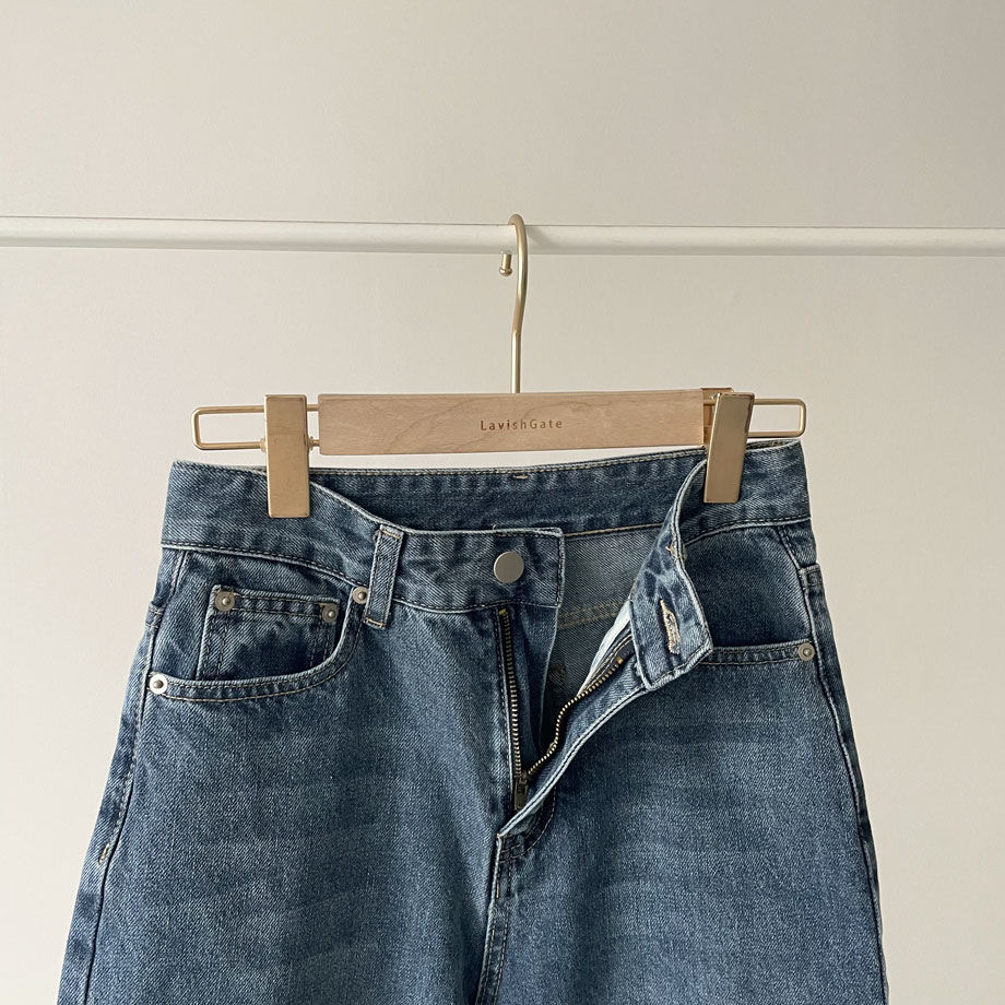 bottoms-02164 ロールアップデザインデニム ウォッシュブルー | L  