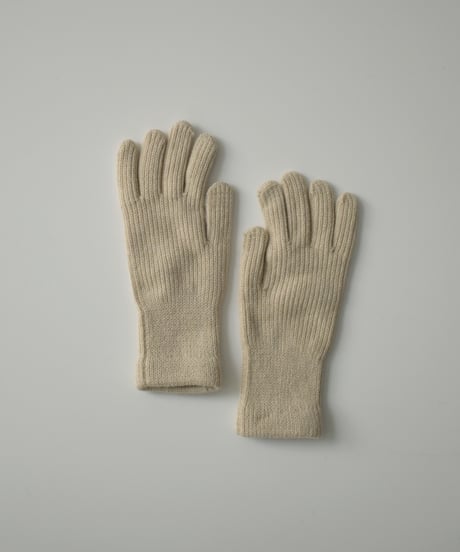 mb-gloves-02013　フィンガースリット ニット グローブ　ベージュ　グレー　マスタード　ブラック