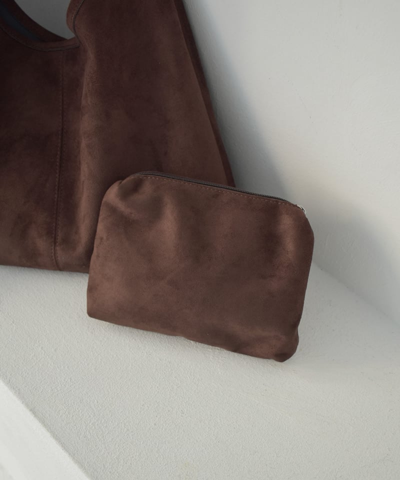 bag2-02667 フェイクスエード ワンハンドルバッグ キャメル ダーク