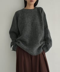 knit-02288　クルーネック ニット プルオーバー　エクリュ　グレー　ダークグレー