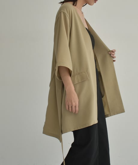 【STUDIO ENUL】jacket-14001　2way オーバーサイズ ジャケット　ベージュ　ブラック