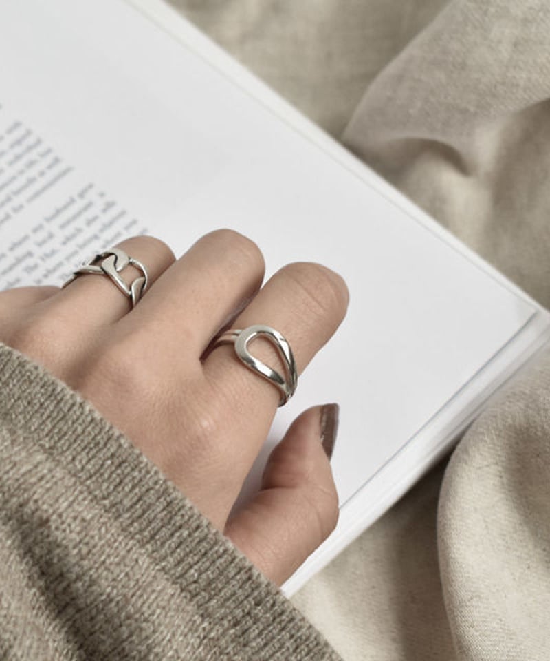 mb-ring2-02068 SV925 フープ＆ダブルラインリング シルバー925 | L