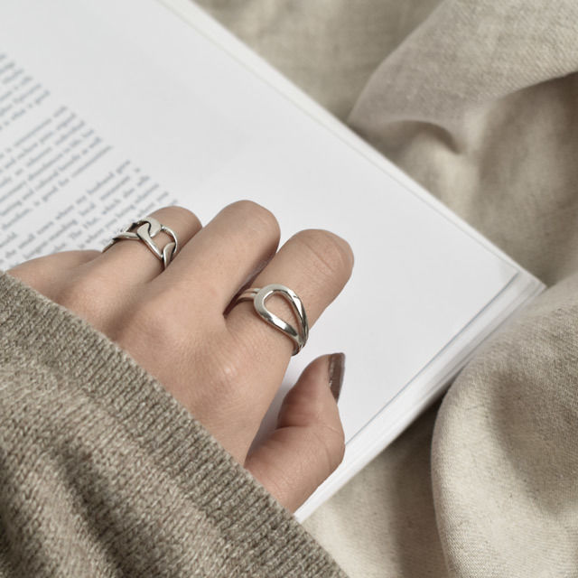 mb-ring2-02068 SV925 フープ＆ダブルラインリング シルバー925 | L