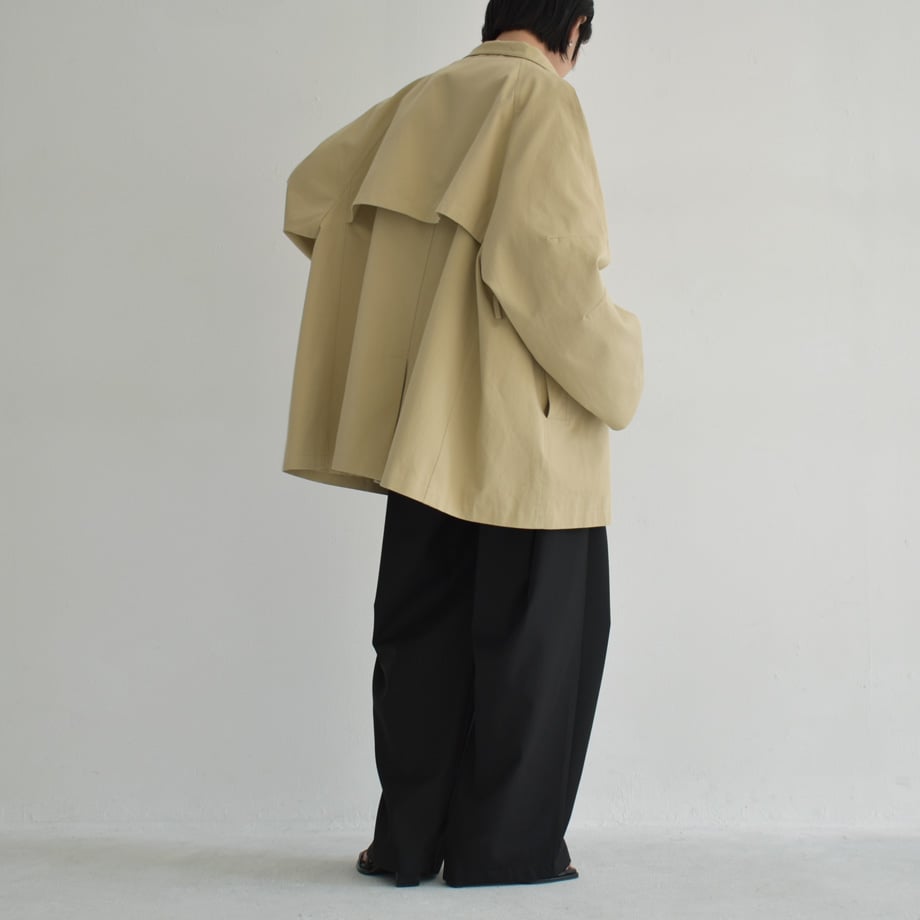 LavishGate ワイドスリーブスタンドカラーミディコート