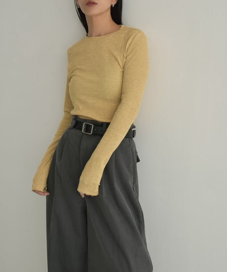 tops-02510　レイヤード ライク トップス　マスタード　グレー