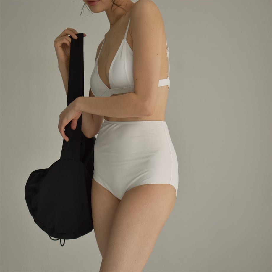 nh-swim-02462 ハイウエスト ビキニ スイムボトムス ホワイト ブラック