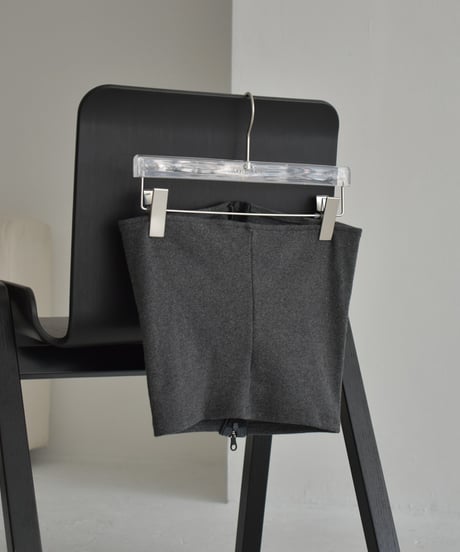 nh-knit-02267　ジップニット ビスチェ　チャコール