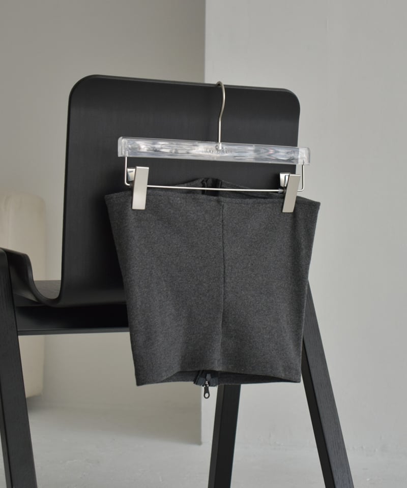 nh-knit-02267 ジップニット ビスチェ チャコール | L a v i s h G