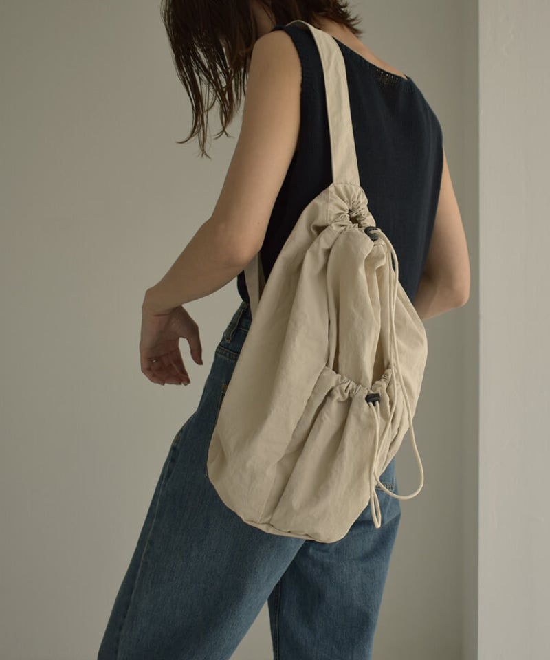 mb-bag2-02627 撥水 ナイロン ボンサックバッグ グレージュ モカ