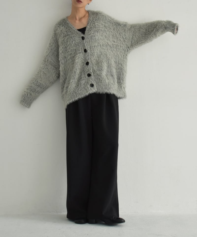 knit-02292 シャギー ニット カーディガン グレー | L a v i s h knit-02292 シャギー ニット カーディガン グレー | L a v i s h