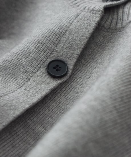 knit-02395　クルーネック ハイゲージニット カーディガン　グレー　ブラック