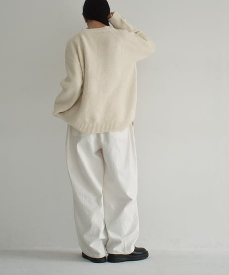 knit-02288　クルーネック ニット プルオーバー　エクリュ　グレー　ダークグレー