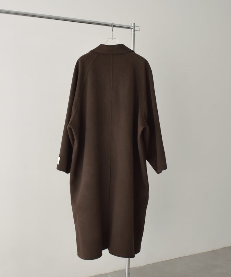 現行タグ✨セオリー カシミヤ混ウールスタンドカラー ロングコート ブラウン系 L ステンカラーコート コート cashmere stand collar cocoon coat