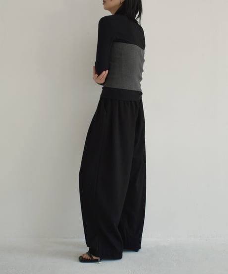 nh-knit-02267　ジップニット ビスチェ　チャコール