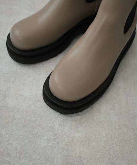 shoes-02144　トラックソール　サイドゴアブーツ　エクリュ　グレージュ　ダークブラウン