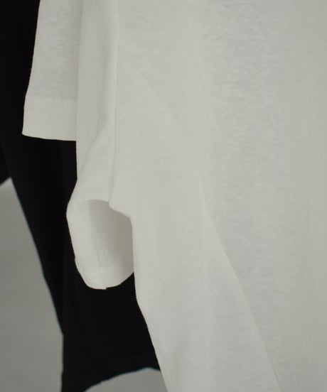 nh-tops-02552　ウエストタック ワイドスリーブ Tee　ホワイト　ブラック