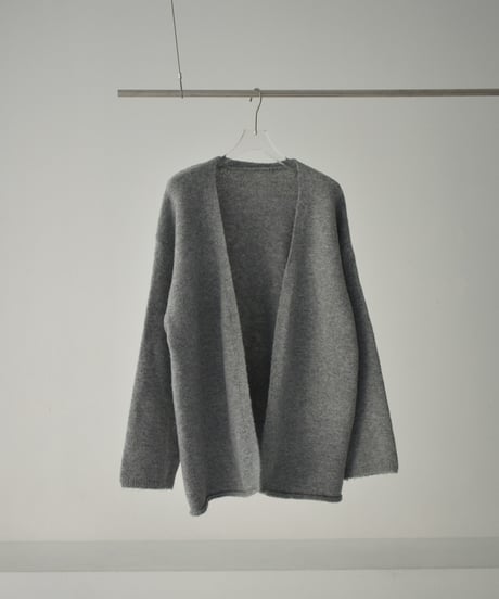 knit-02339　ミディカーディガン ニットベストセット　エクリュ　ライトグレー　ダークグレー　ブラウン