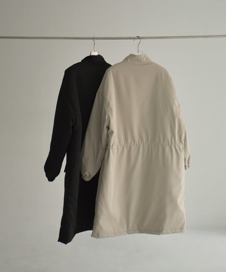 outer-02093　中綿 ボリューム ロングコート　グレージュ　ブラック