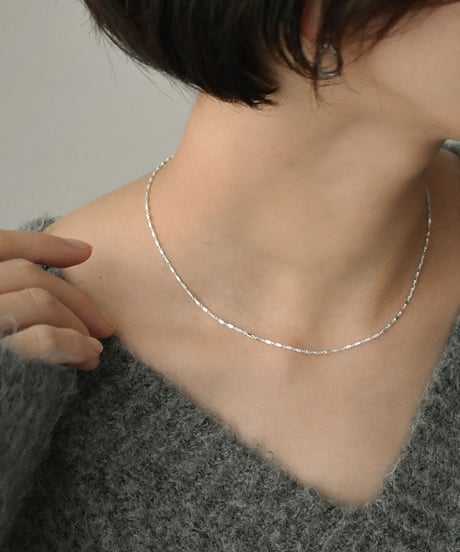 mb-necklace2-02060　SV925　ブロックチェーンネックレス　シルバー　ゴールド