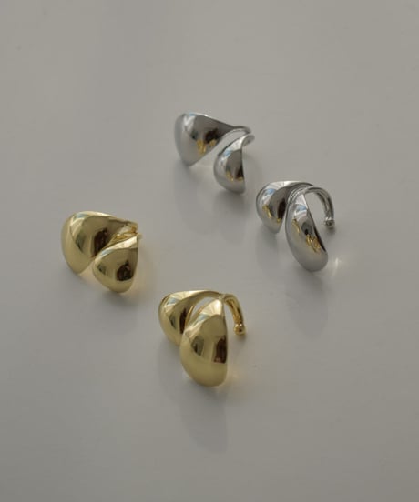 mb-earcuff-02019　コンビオーバル イヤーカフ　シルバー　ゴールド
