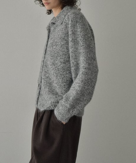 knit-02364　2wayカラー ニット トップス　ベージュ　グレー