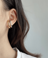 mb-earcuff-02009　SV925　ボリュームフープイヤーカフ　ゴールド　シルバー