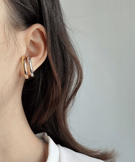 mb-earcuff-02009　SV925　ボリュームフープイヤーカフ　ゴールド　シルバー