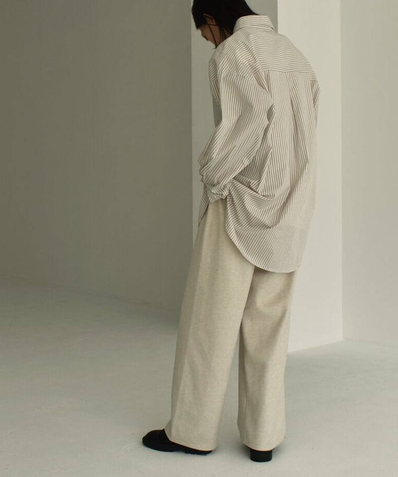 tops-12001 オーバーサイズ カラーストライプシャツ ブルー グリーン