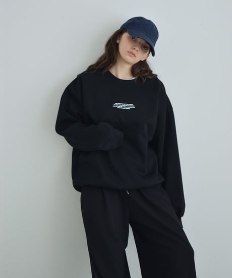 【UNISEX】 tops-02589　"AND WHEN YOU..."  ロゴ プルオーバー　オートミール　ブラック