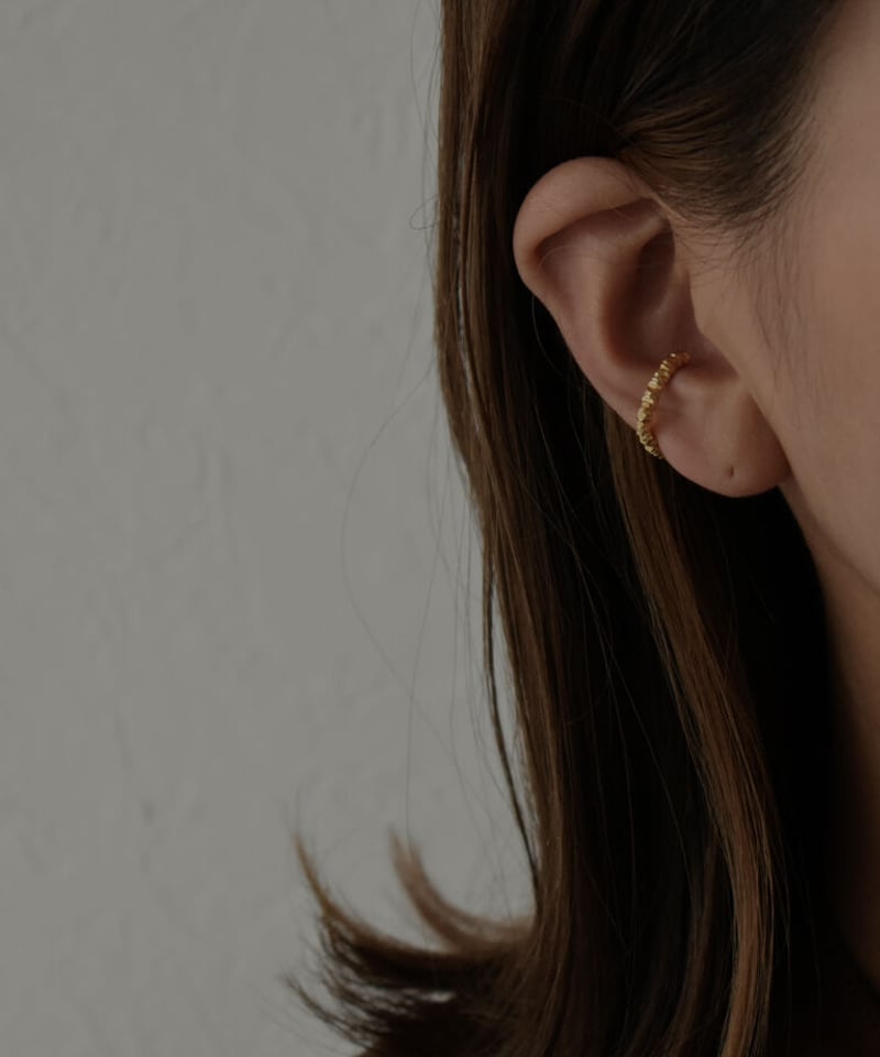 mb-earcuff-02015 SV925 ギャザーモチーフ イヤーカフ シルバー925